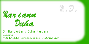 mariann duha business card